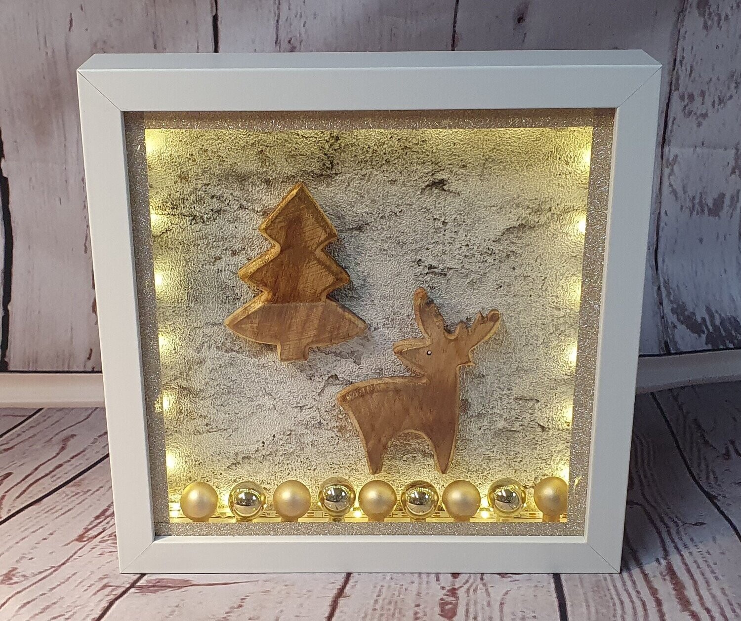 Beleuchteter Bilderrahmen / Dekorahmen, Weihnachten, handmade