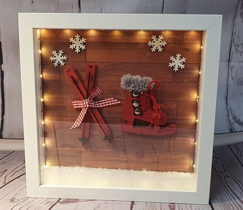 Beleuchteter Bilderrahmen / Dekorahmen, Weihnachten, Winter, handmade Beleuchteter Bilderrahmen / Dekorahmen, Weihnachten, Winter, handmade