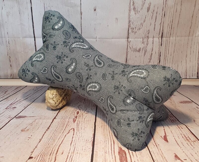 Leseknochen, Nackenkissen, Nackenrolle, Leseknochen, Nackenkissen, Nackenrolle, "Paisley", grau, *handmade* Unikat
