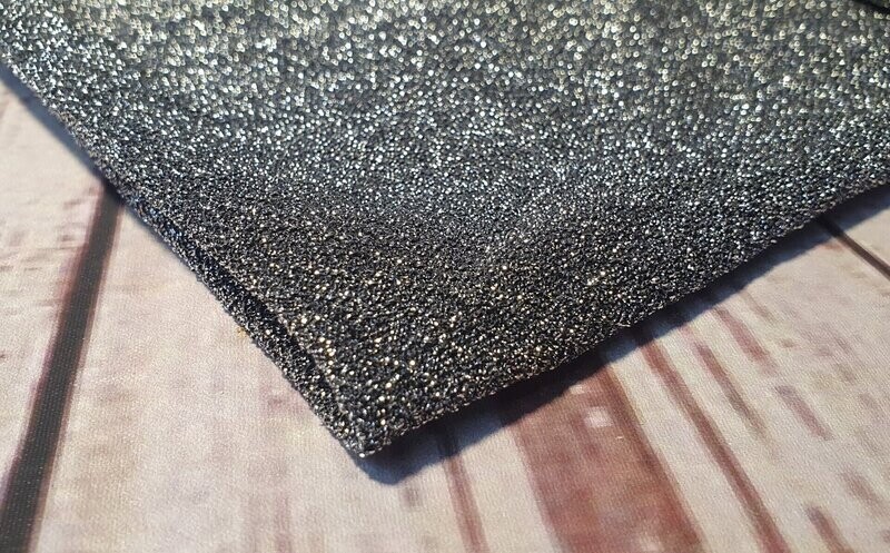 Gaze Verdeckgaze, silber - schwarz, 25cm x 75cm Gaze Verdeckgaze, silber - schwarz, 25cm x 75cm