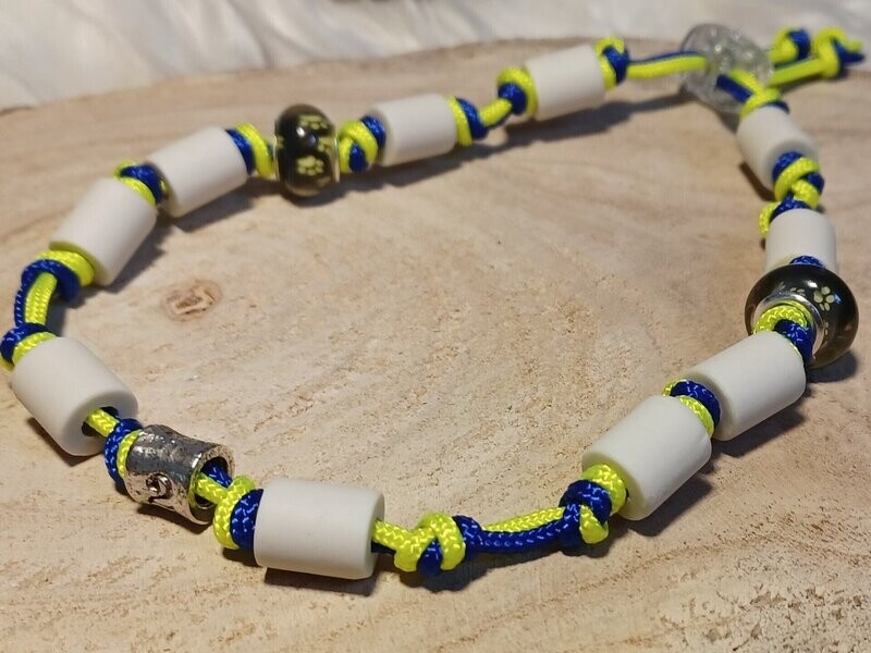 EM-Keramik Halsband, Anti Zecken Halsband, blau-neon gelb EM-Keramik Halsband, Anti Zecken Halsband, blau-neon gelb