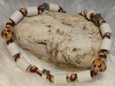EM-Keramik Halsband, Anti Zecken Halsband, beige-braun, ca. 35cm