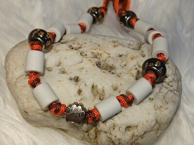 EM-Keramik Halsband, Anti Zecken Halsband, braun-neon orange, 29cm