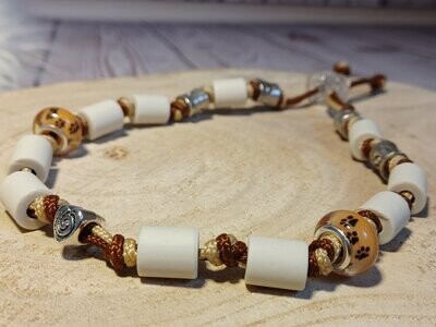 EM-Keramik Halsband, Anti Zecken Halsband, beige-braun, ca. 30cm