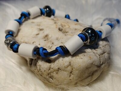 EM-Keramik Halsband, Anti Zecken Halsband, blau-schwarz, ca. 34cm