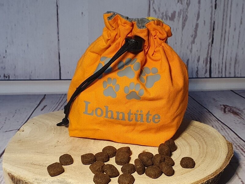 Leckerliebeutel Futterbeutel Leckerliebeutel Futterbeutel "Lohntüte" orange für Hund oder Pferd