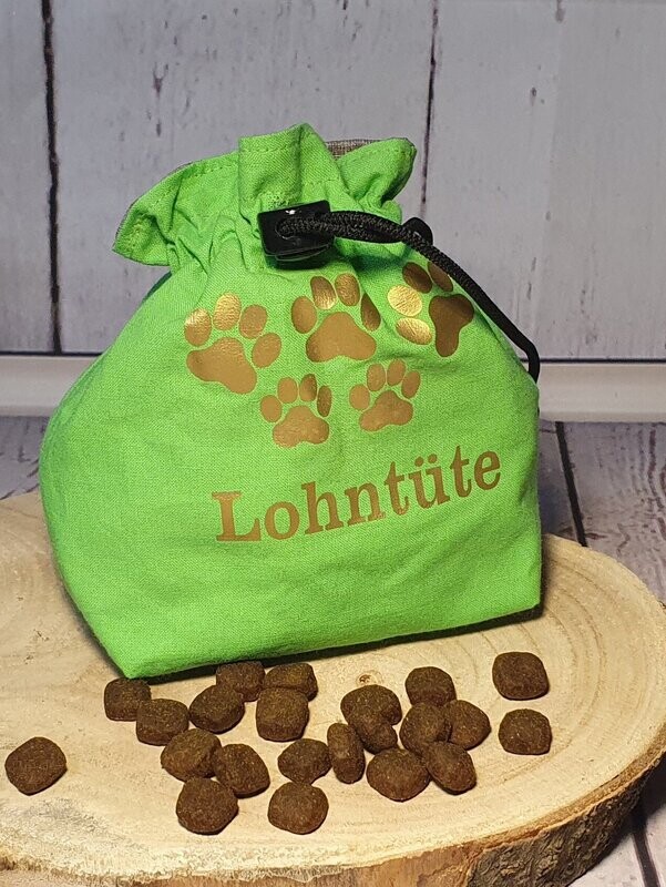 Leckerliebeutel Futterbeutel Leckerliebeutel Futterbeutel "Lohntüte" grün für Hund oder Pferd