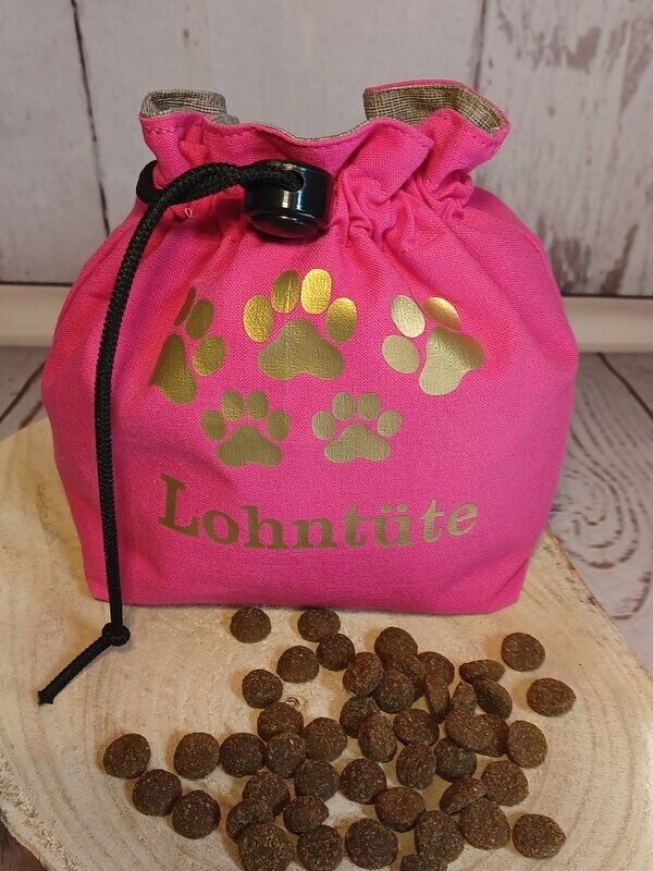 Leckerliebeutel Futterbeutel Leckerliebeutel Futterbeutel "Lohntüte" pink für Hund oder Pferd