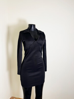 Black Bodycon Long sleeve Dress - Uk 8/10