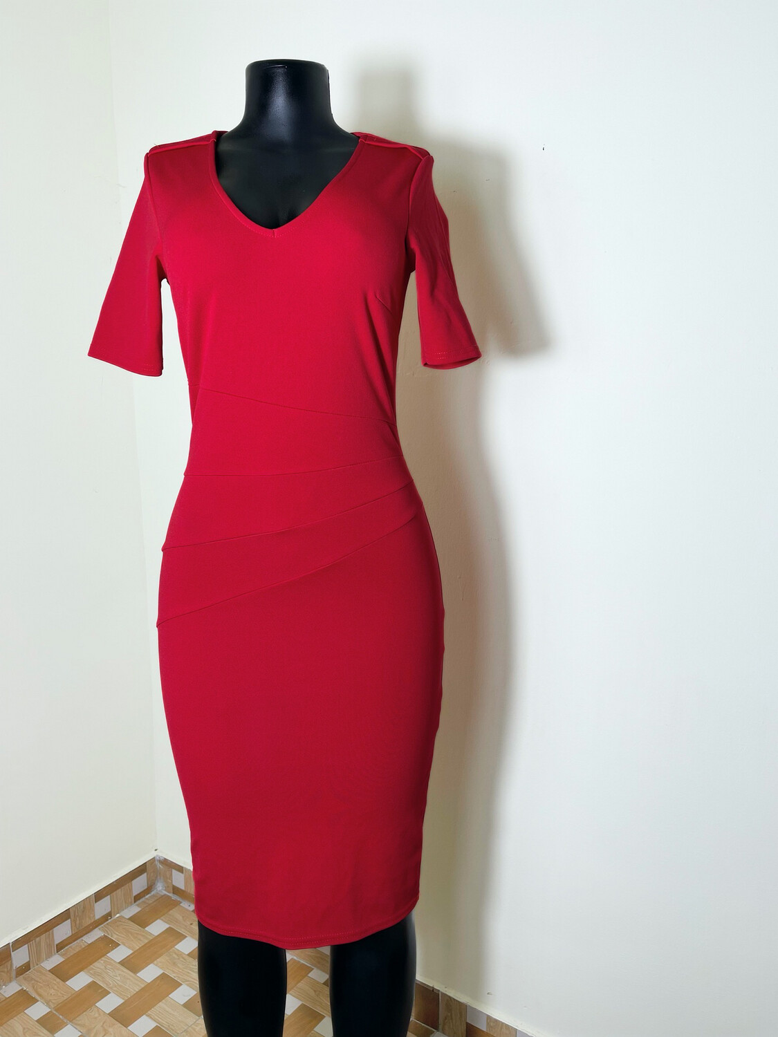 Red Bodycon Dress - Uk 8