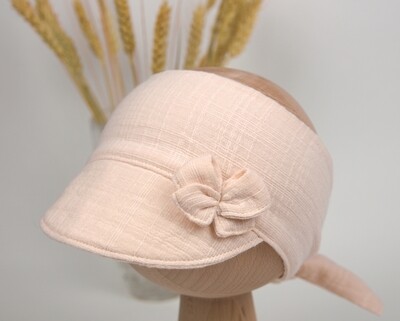Muślinowy daszek/opaska z daszkiem LINEN LOOK