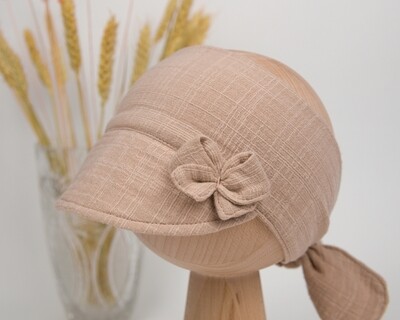 Muślinowy daszek/opaska z daszkiem LINEN LOOK