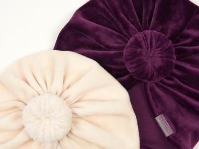 Turban welurowy DONUT (46/ Deep Purple)