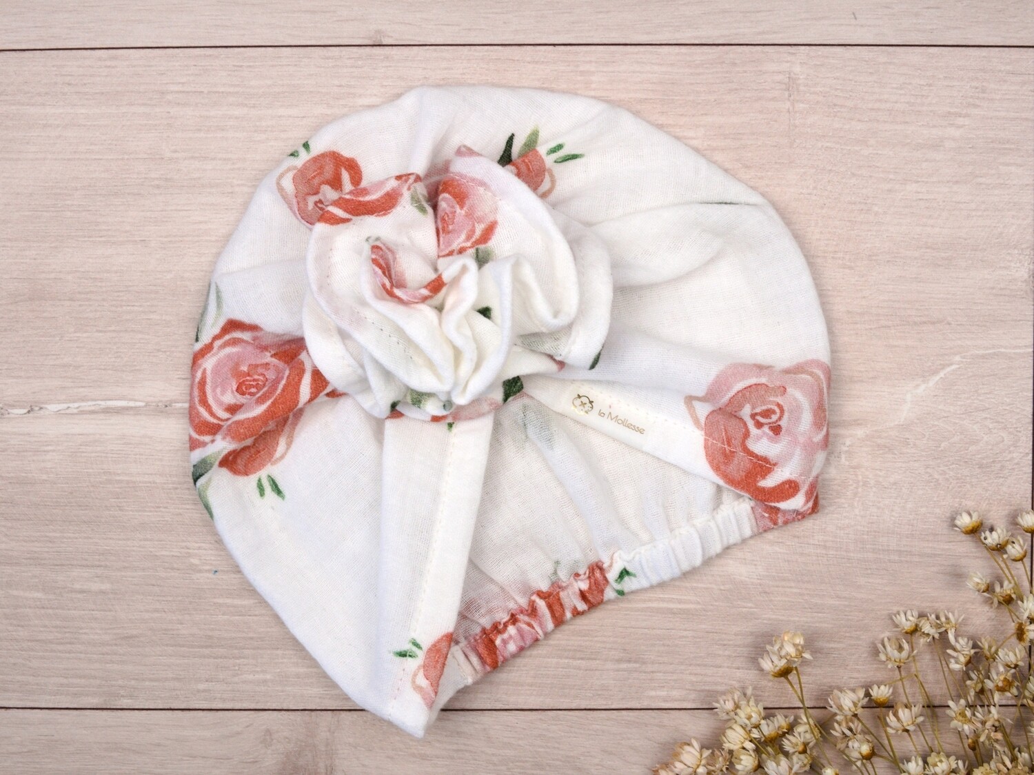 Turban muślinowy RÓŻA (40/ Akwarelowe róże)