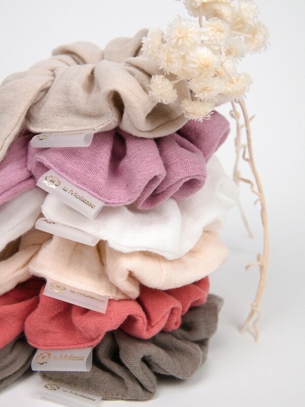 Gumka scrunchie muślinowa (różne kolory)