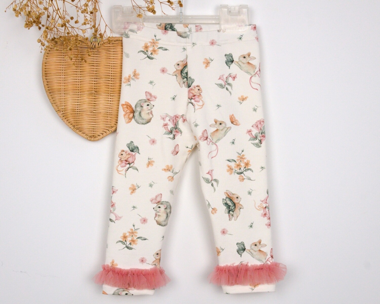 Legginsy wzorzyste z tiulem (74)