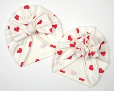 Turban RÓŻA (36/ Red hearts)