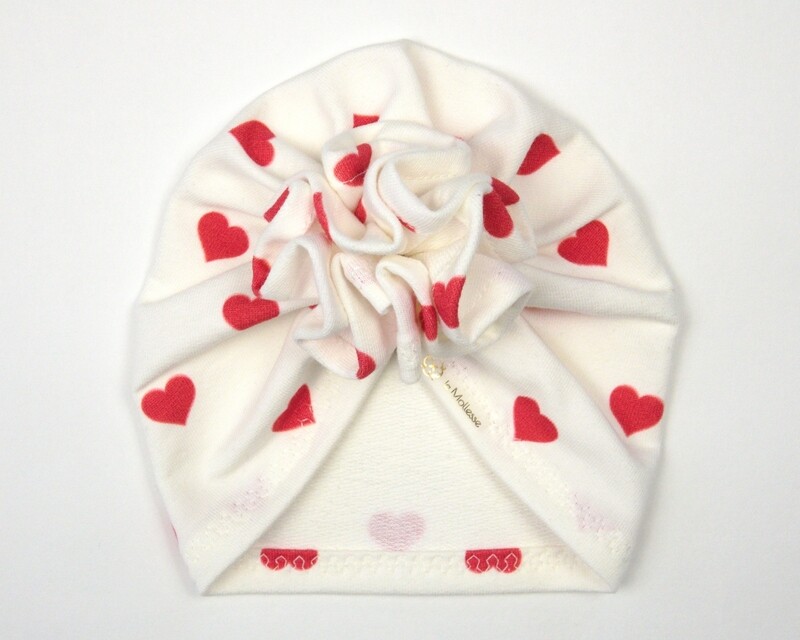 Turban RÓŻA (36/ Red hearts)