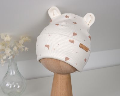 Czapka &quot;uszatka&quot; prążkowana