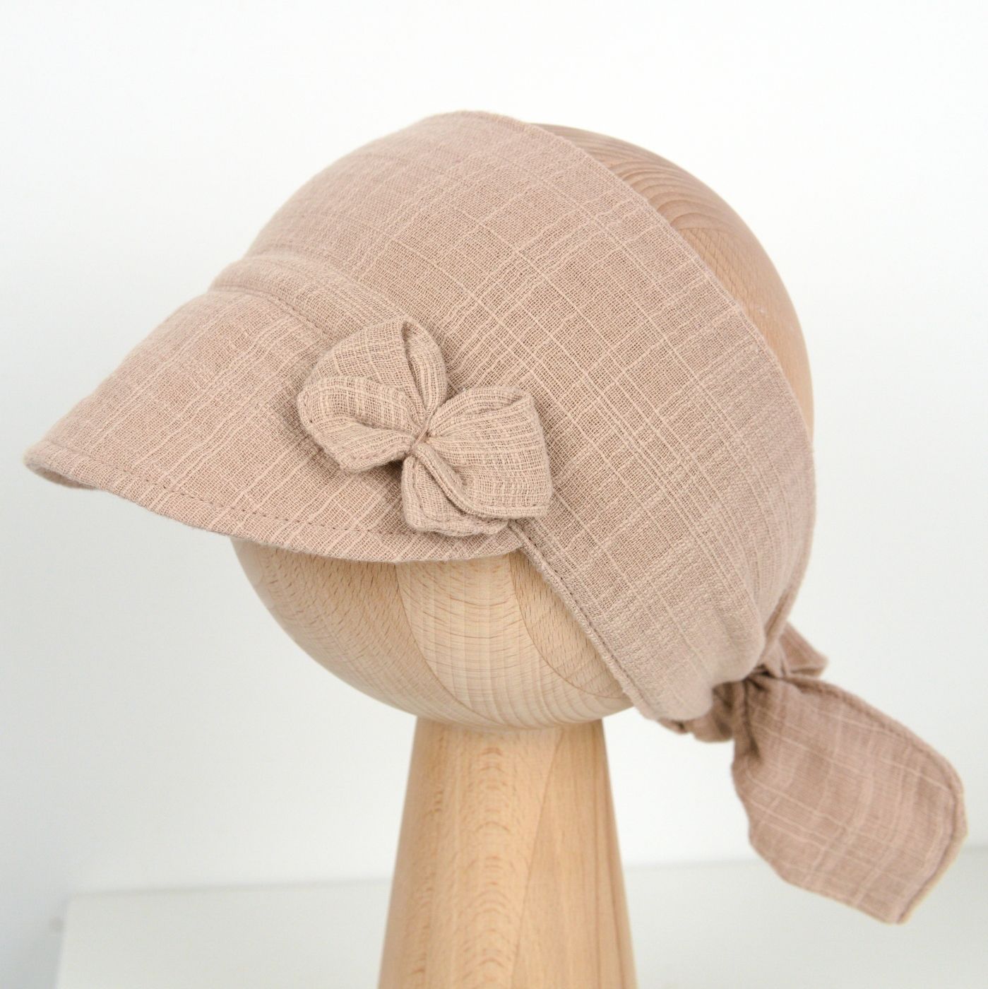 Muślinowy daszek/opaska z daszkiem LINEN LOOK