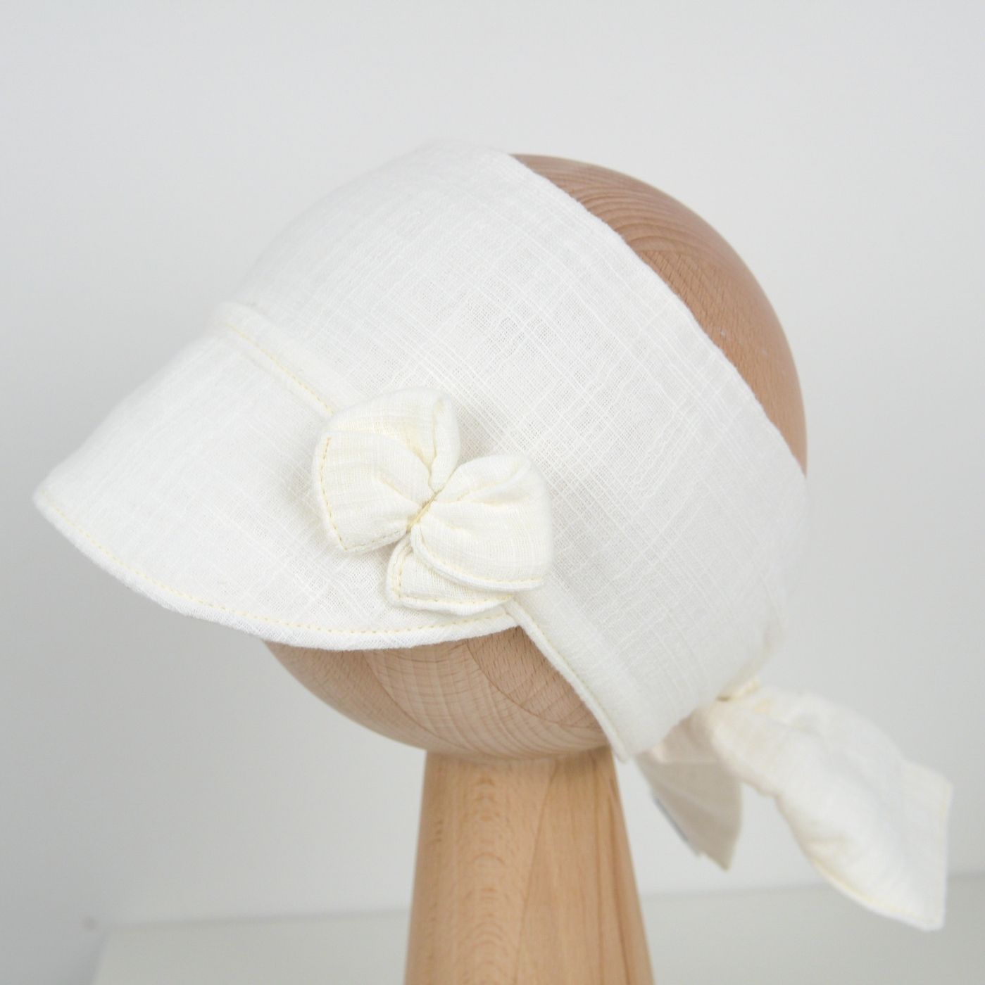 Muślinowy daszek/opaska z daszkiem LINEN LOOK