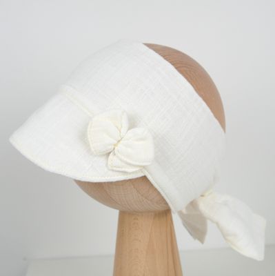 Muślinowy daszek/opaska z daszkiem LINEN LOOK