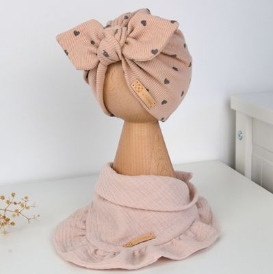 Komplet: Turban prążek + chusta