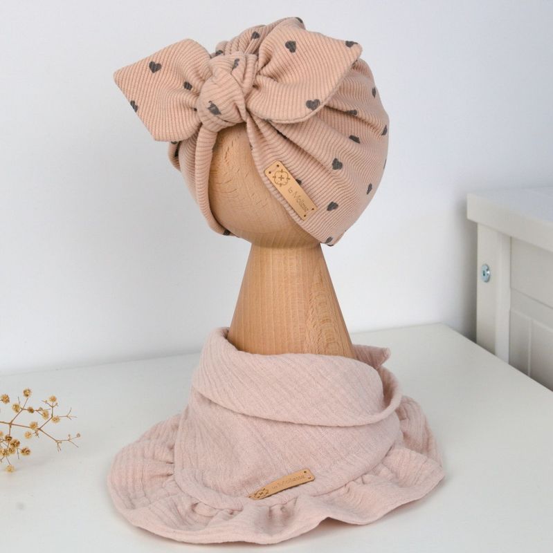 Komplet: Turban prążek + chusta