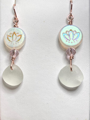 Rose Gold Sea Glass Earrings