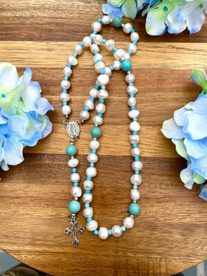 Handmade Pearl Beaded Rosary