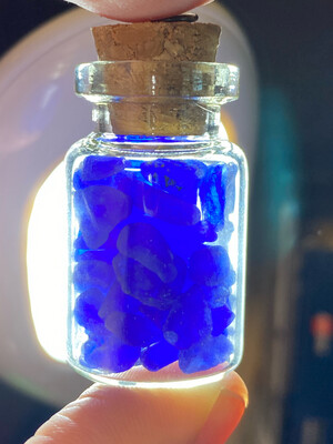 Cobalt Blue Sea Glass In A Bottle