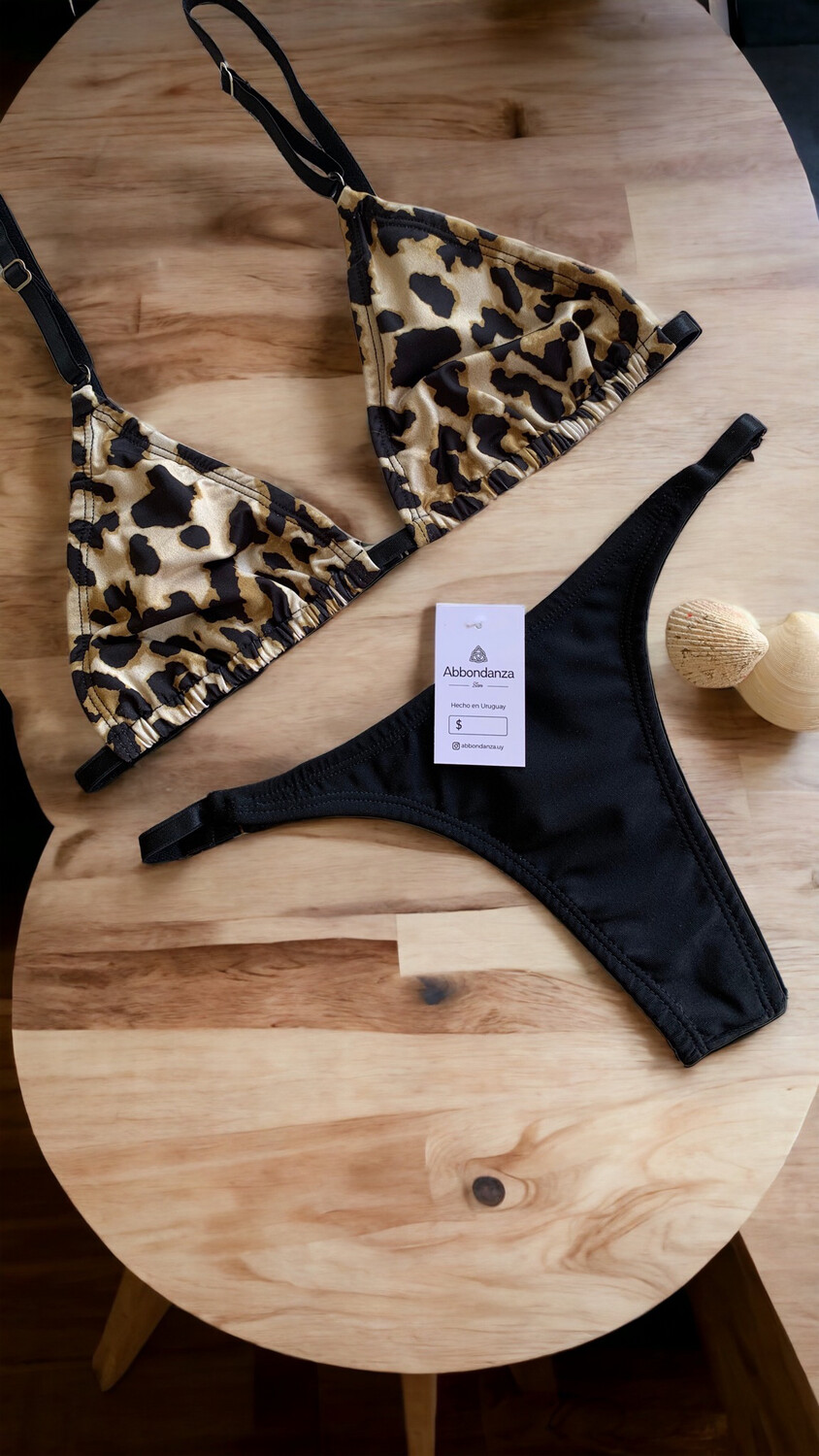 Bikini Florida print y negro