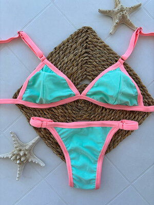 Bikini Sunset menta con rosa