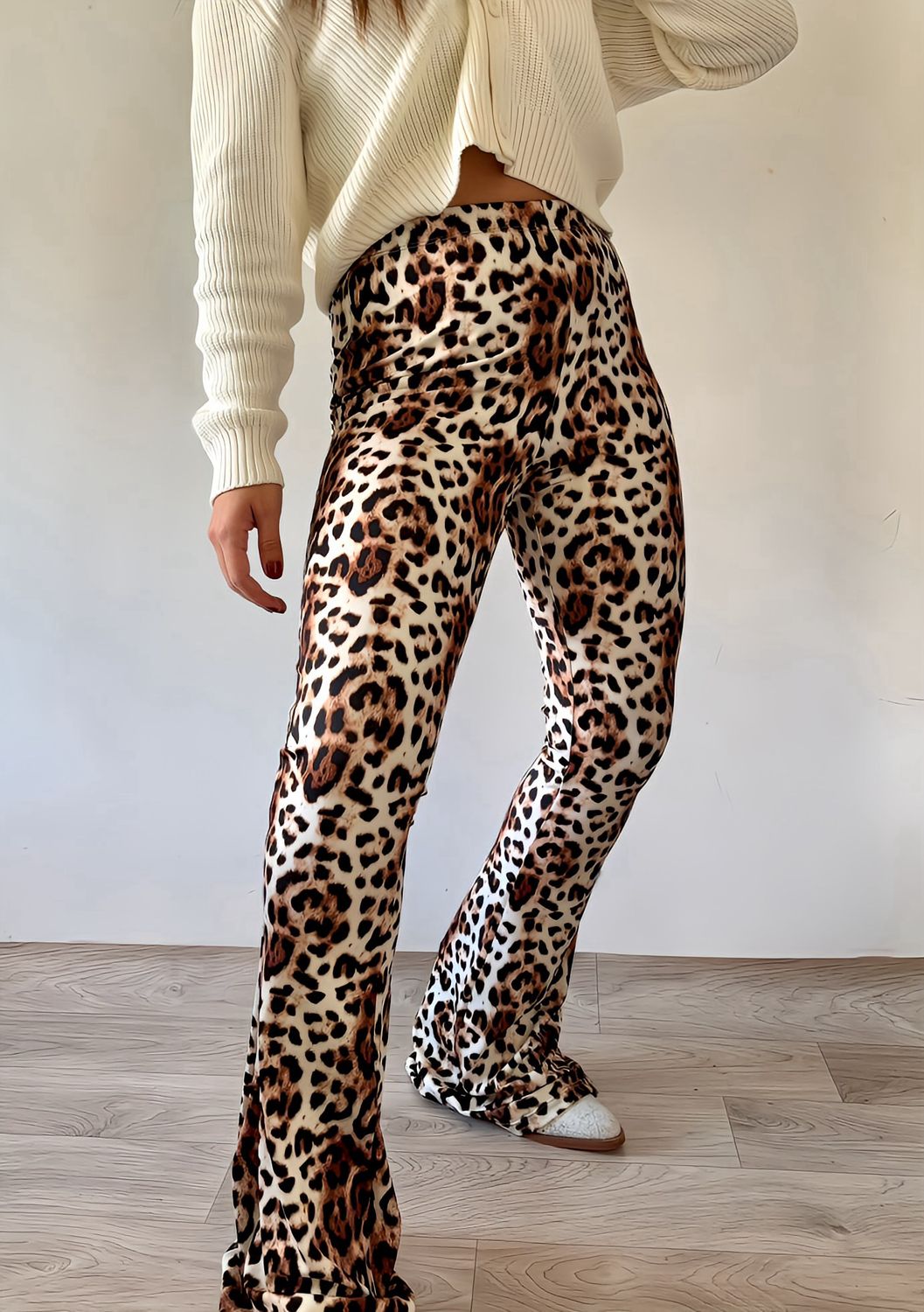 Calza animal print Marrón