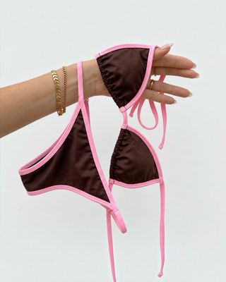 Bikini Cartagena rosa y chocolate