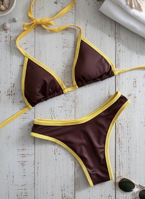 Bikini Ibiza chocolate y amarillo