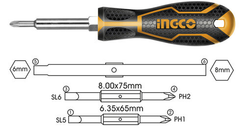 AKISD0608 - 6 IN 1 Screwdriver Set