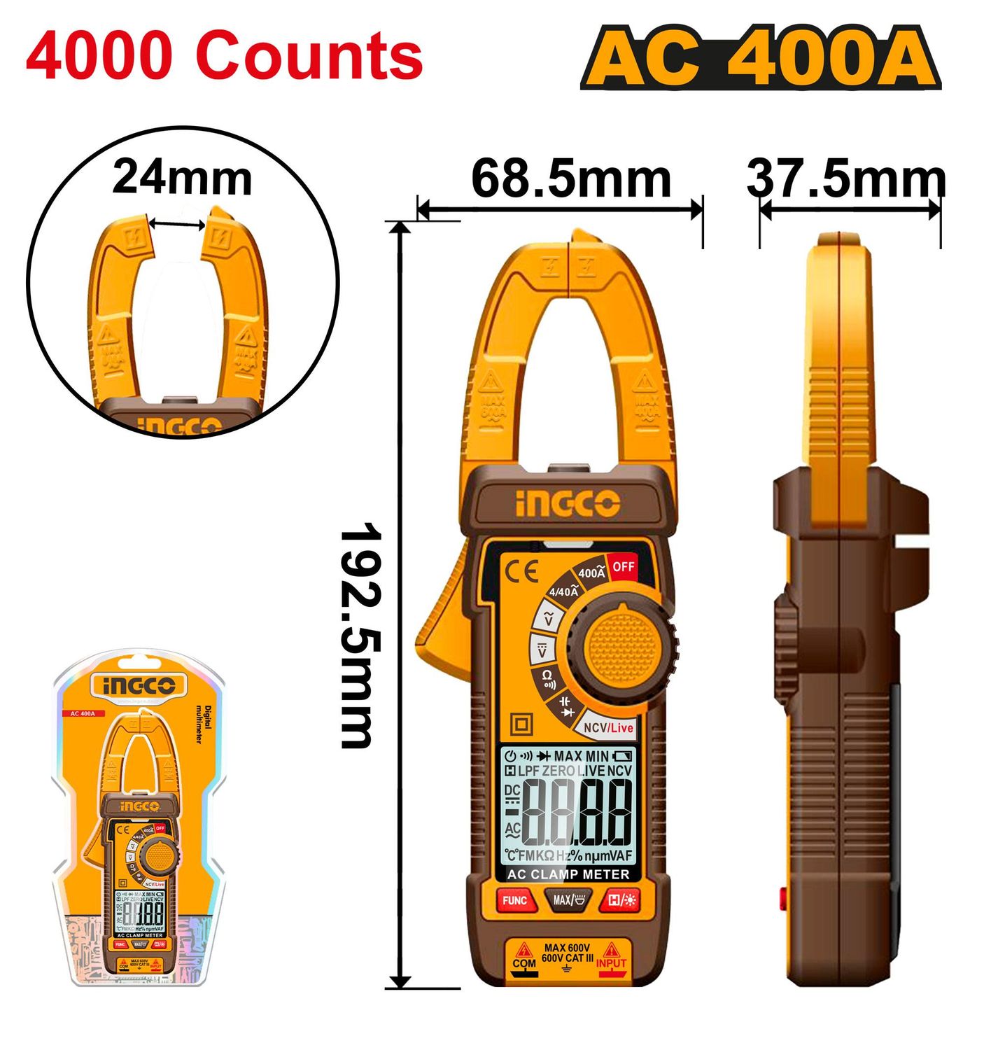 DCM62001 - Digital AC Clamp Meter