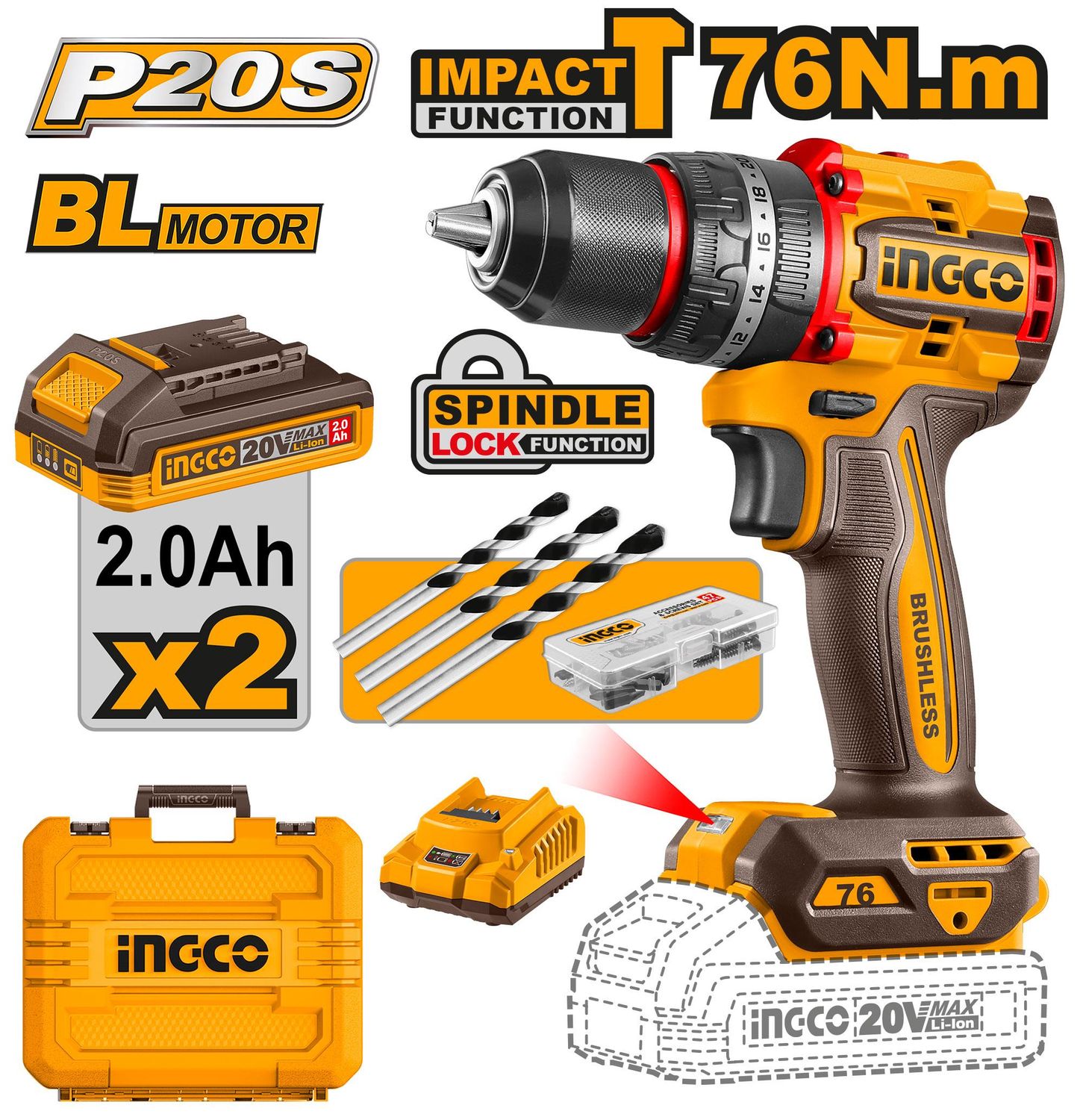 CIDLI20768 - Impact Drill Li-ion