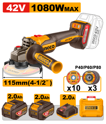 42V MAX Cordless Angle Grinder  Brushless 1080W - CAGLI4108112