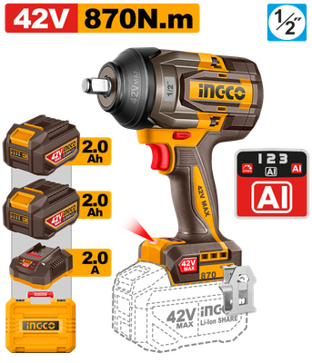 42V MAX Cordless Impact Wrench  Brushless 870 Nm - CIWLI42862