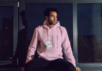 pink anti smoking duck unisex hoodie.