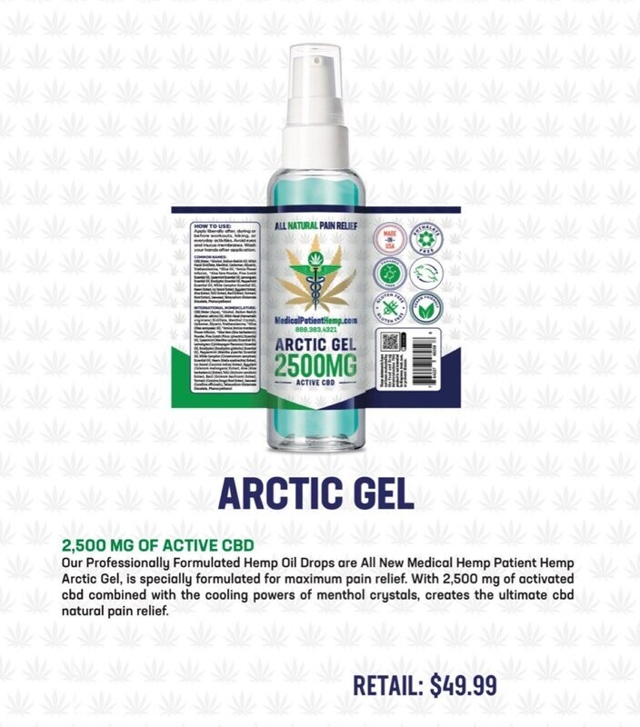 ARCTIC GEL PAIN CREAM W 2500 MG of ACTIVE CBD