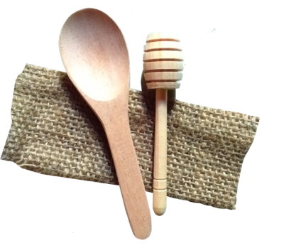 Set Sendok &amp; Adukan Madu Kayu (Kemas Goni)