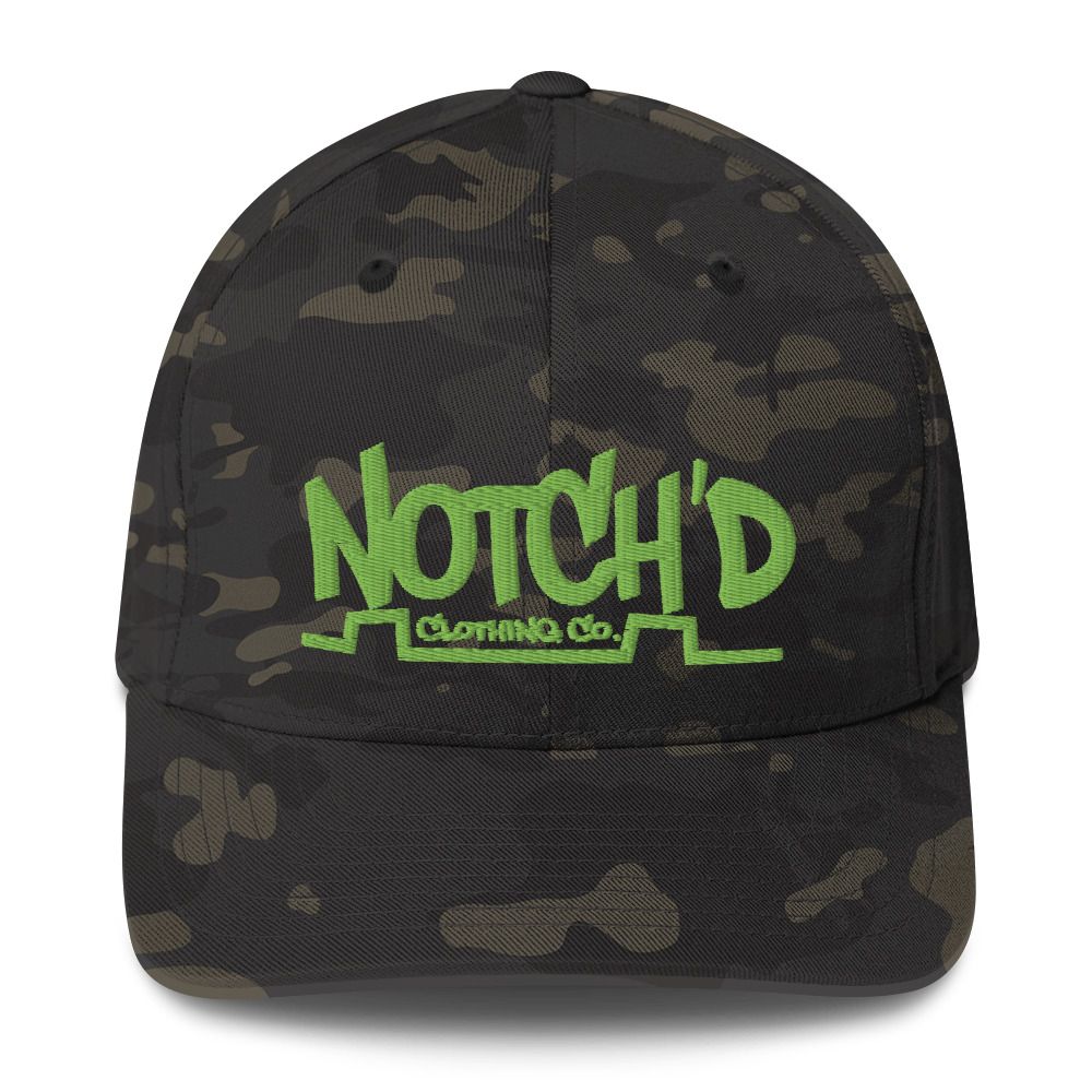 Big Logo Fitted cap Kiwi Green Embroidery -10 Cap Color Options (Flexfit 6277)