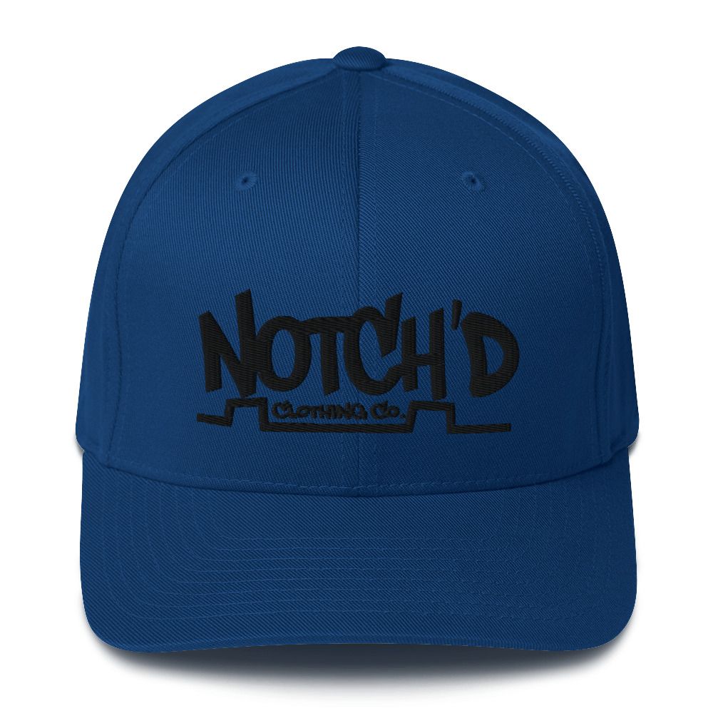 Big Logo Fitted cap Black Embroidery -10 Cap Color Options (Flexfit 6277)