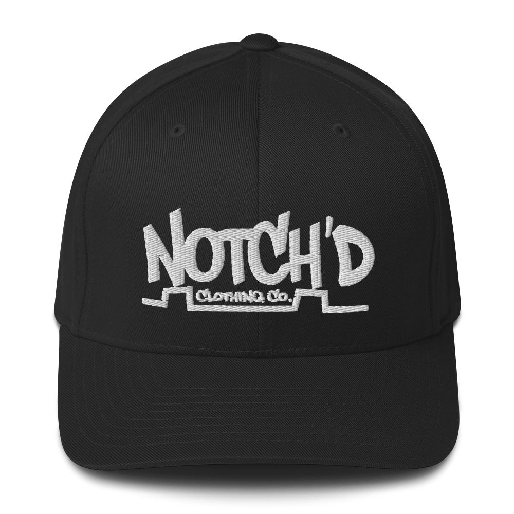 Big Logo Fitted Cap White Embroidery -10 Cap Color Options (Flexfit 6277)