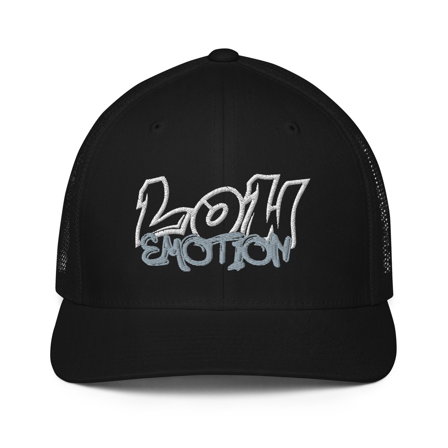Low Emotion Fitted Trucker Hat Black Stitching (Flexfit 6511)