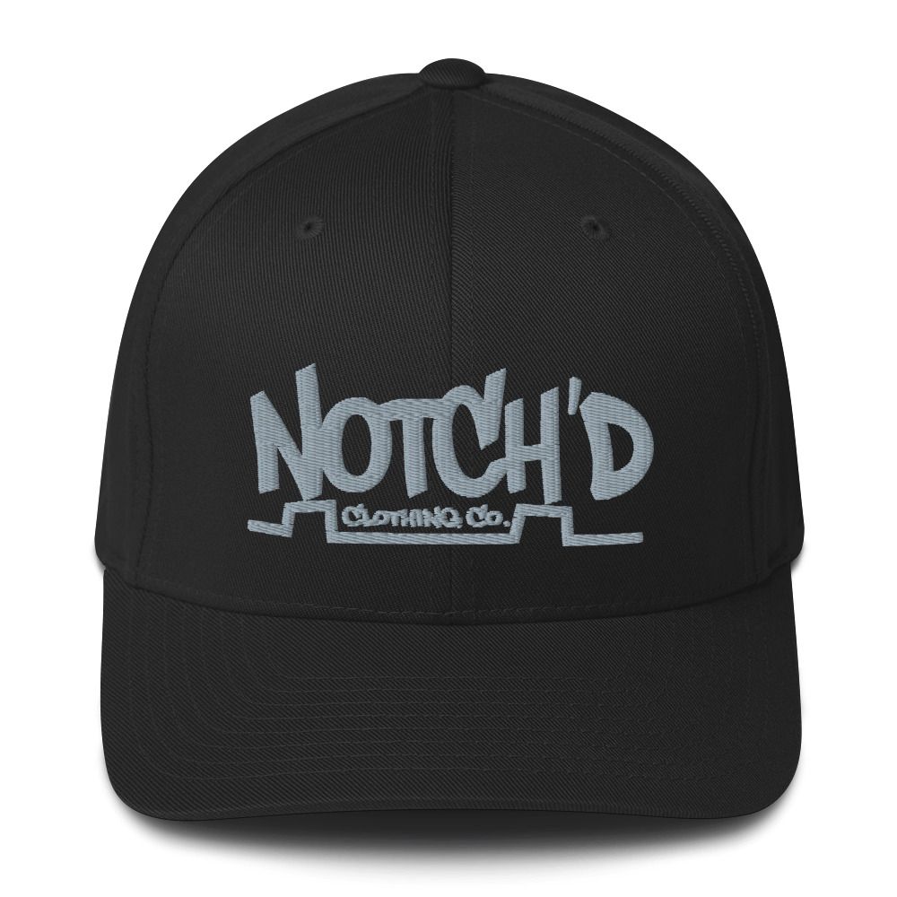 Big Logo Fitted Cap Grey Embroidery -10 Cap Color Options (Flexfit 6277)
