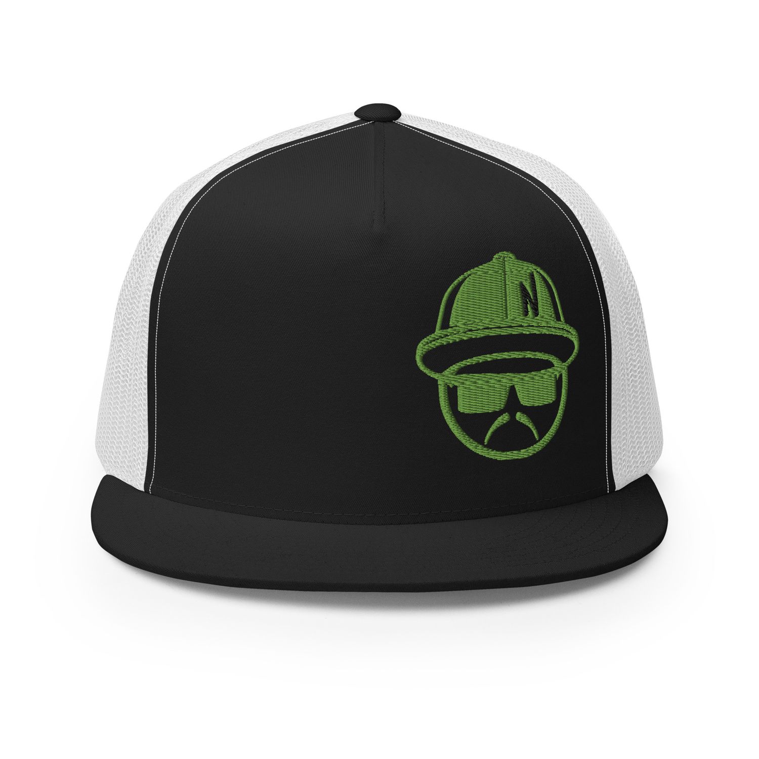 Lowguy Kiwi Green Embroidery Trucker Cap -12 Cap Color Combinations (Yupoong 6006)